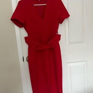 Zara Vivid Red Midi Dress